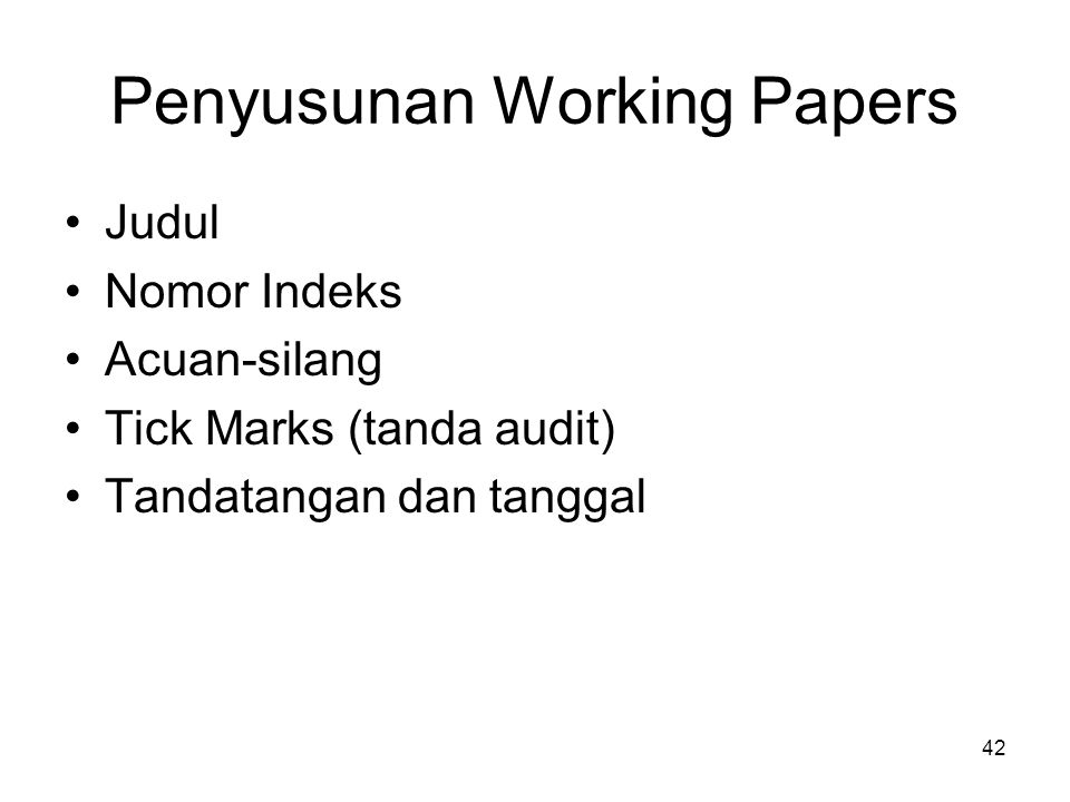 Penyusunan Working Papers