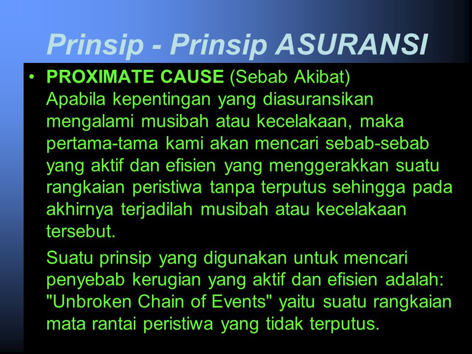 Prinsip - Prinsip ASURANSI