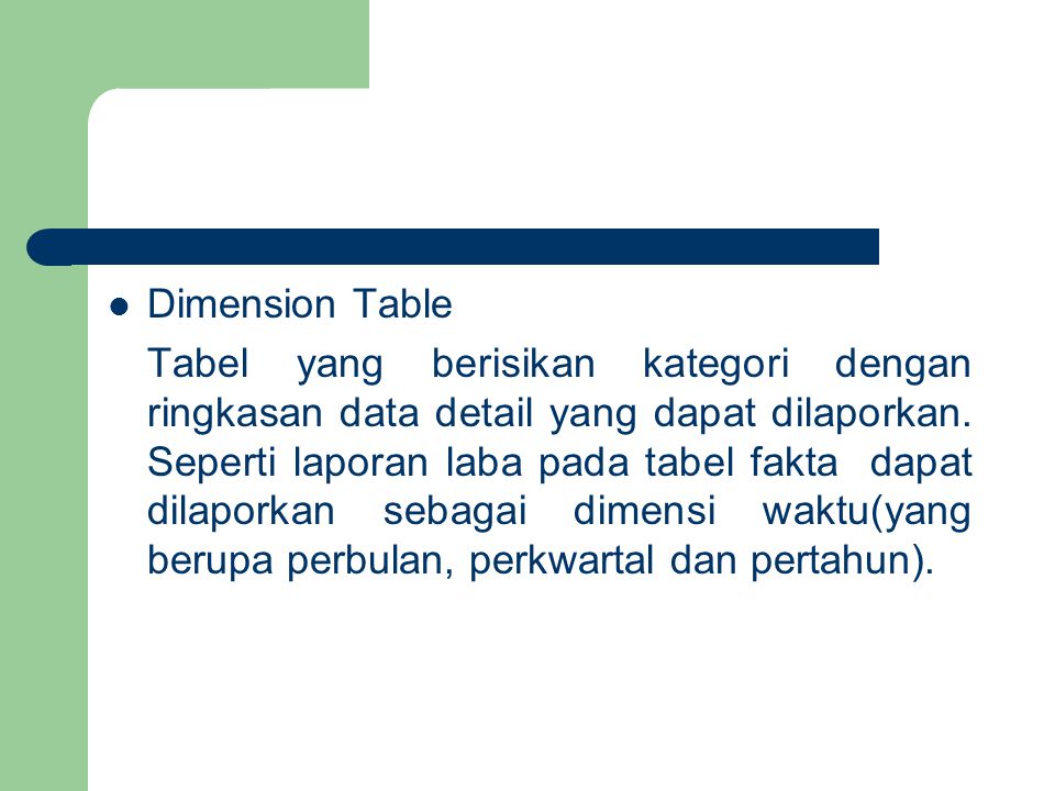 Dimension Table