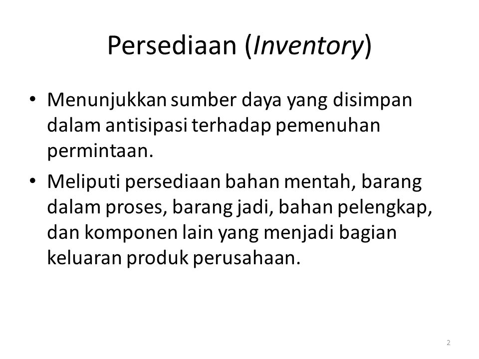 Persediaan (Inventory)