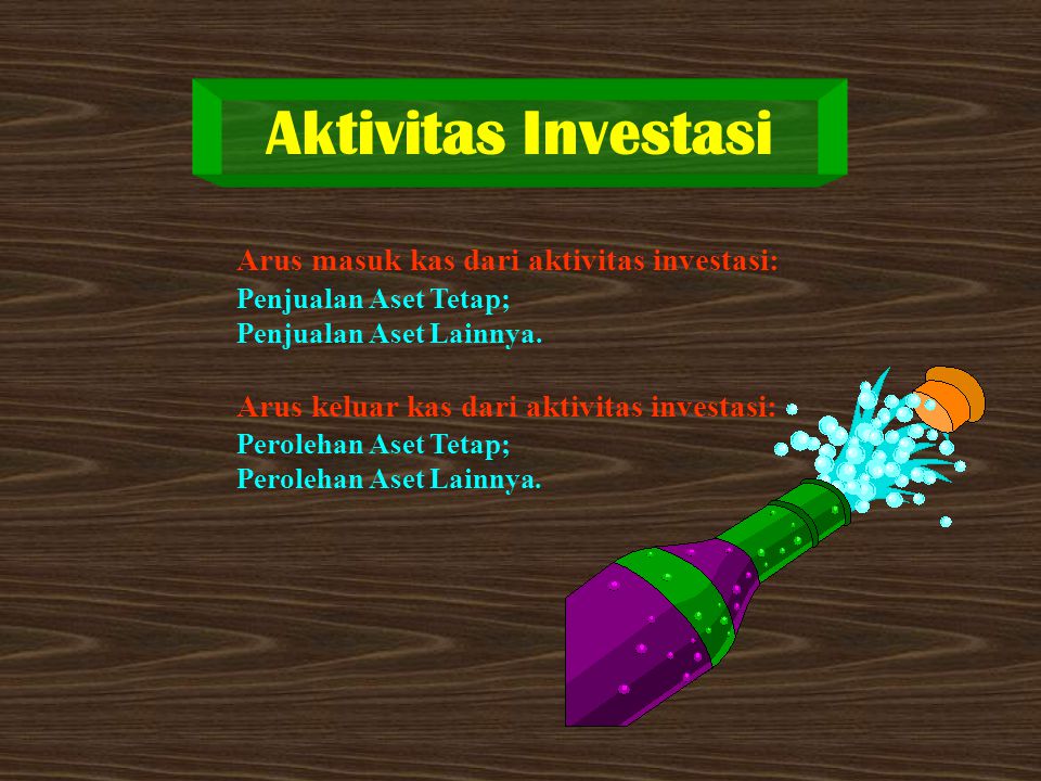 Aktivitas Investasi Arus masuk kas dari aktivitas investasi: