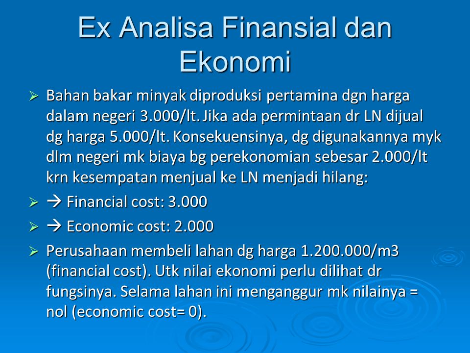 Ex Analisa Finansial dan Ekonomi