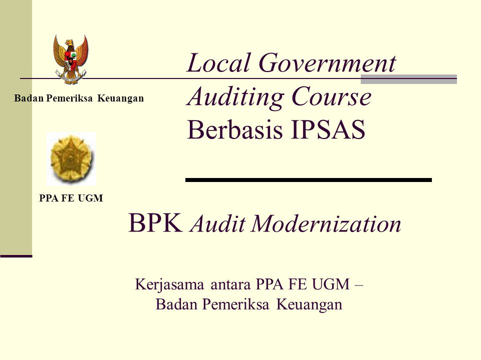 Local Government Auditing Course Berbasis IPSAS