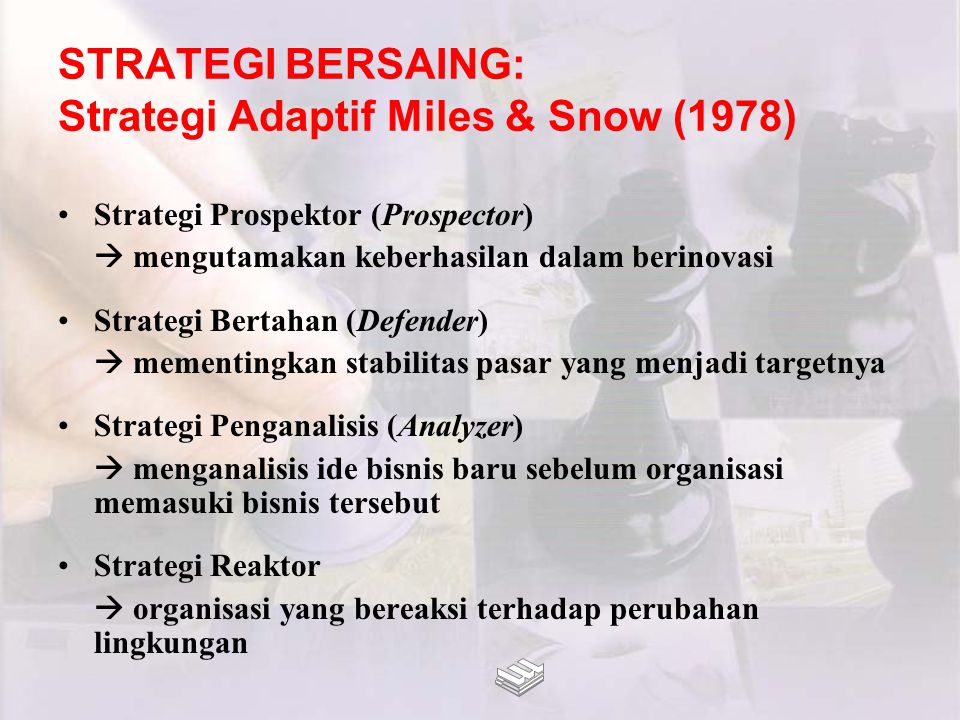 STRATEGI BERSAING: Strategi Adaptif Miles & Snow (1978)