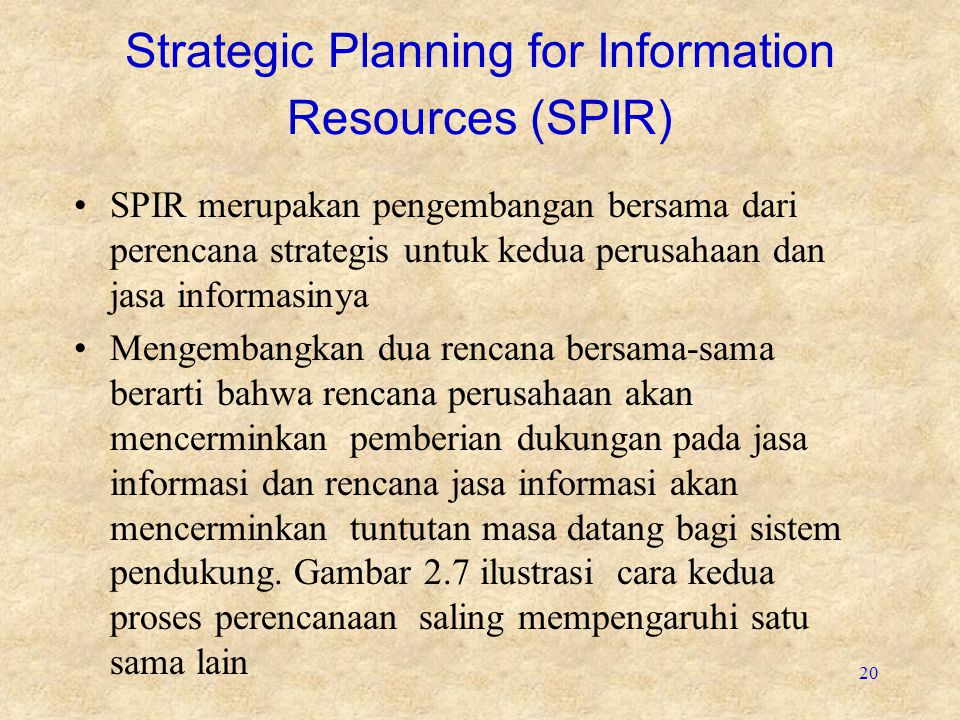 Strategic Planning for Information Resources (SPIR)