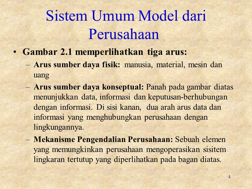 Sistem Umum Model dari Perusahaan
