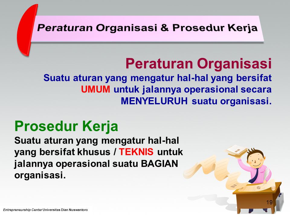 Peraturan Organisasi & Prosedur Kerja