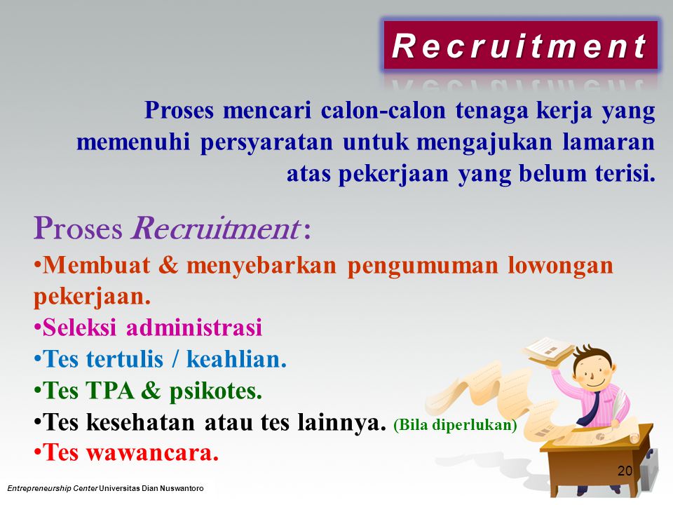 Recruitment Proses Recruitment :