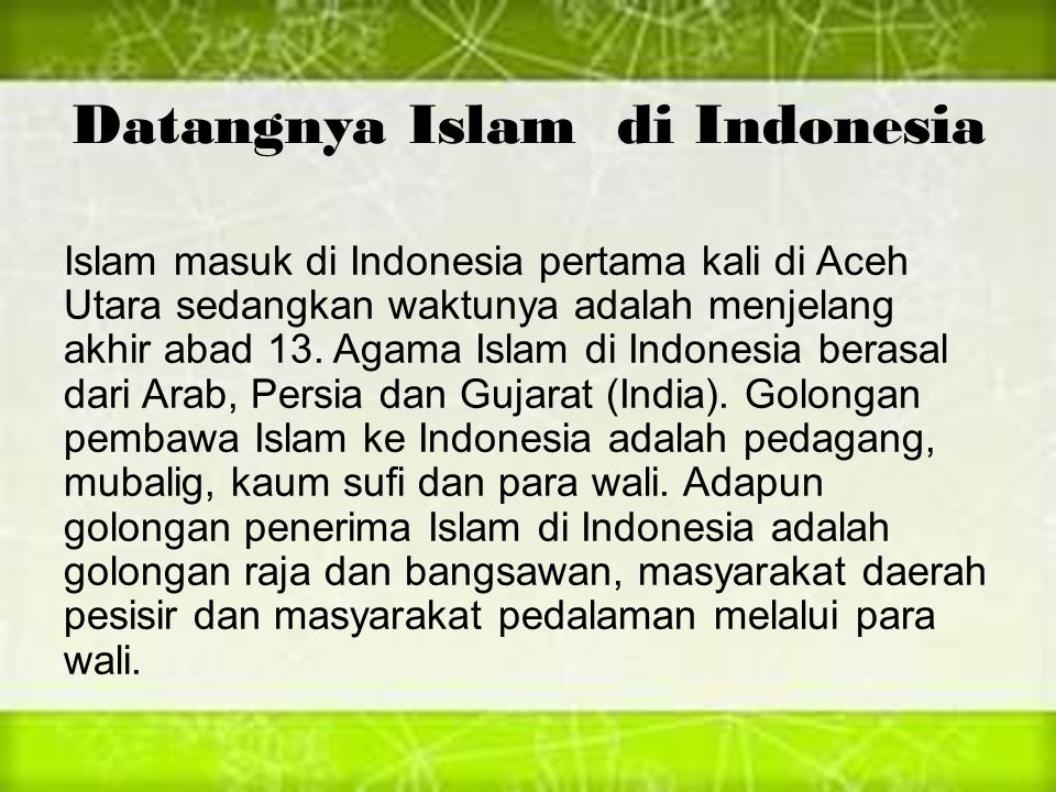 Datangnya Islam di Indonesia