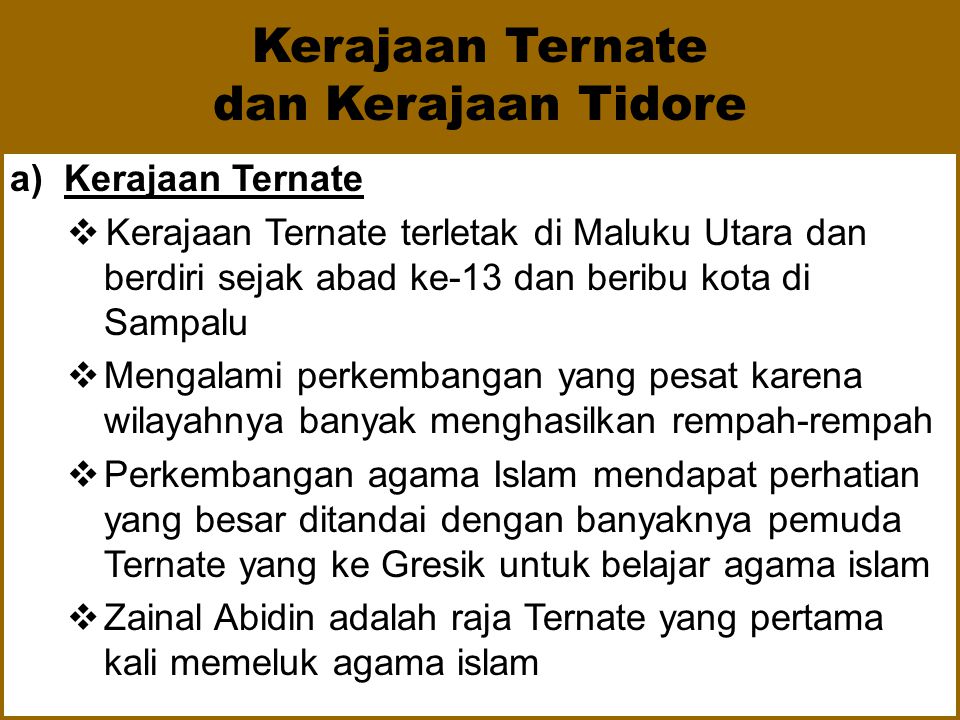 Kerajaan Ternate dan Kerajaan Tidore
