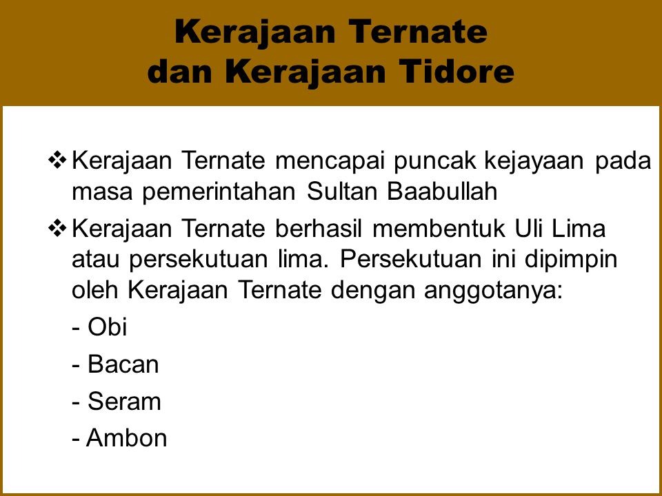 Kerajaan Ternate dan Kerajaan Tidore