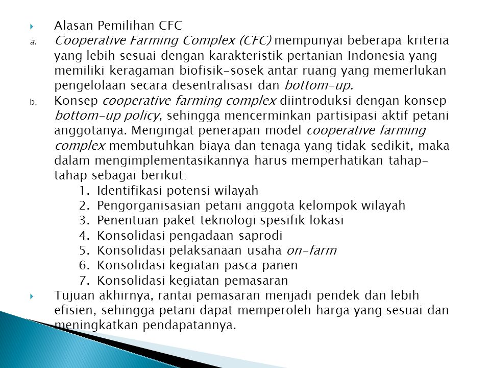 Alasan Pemilihan CFC