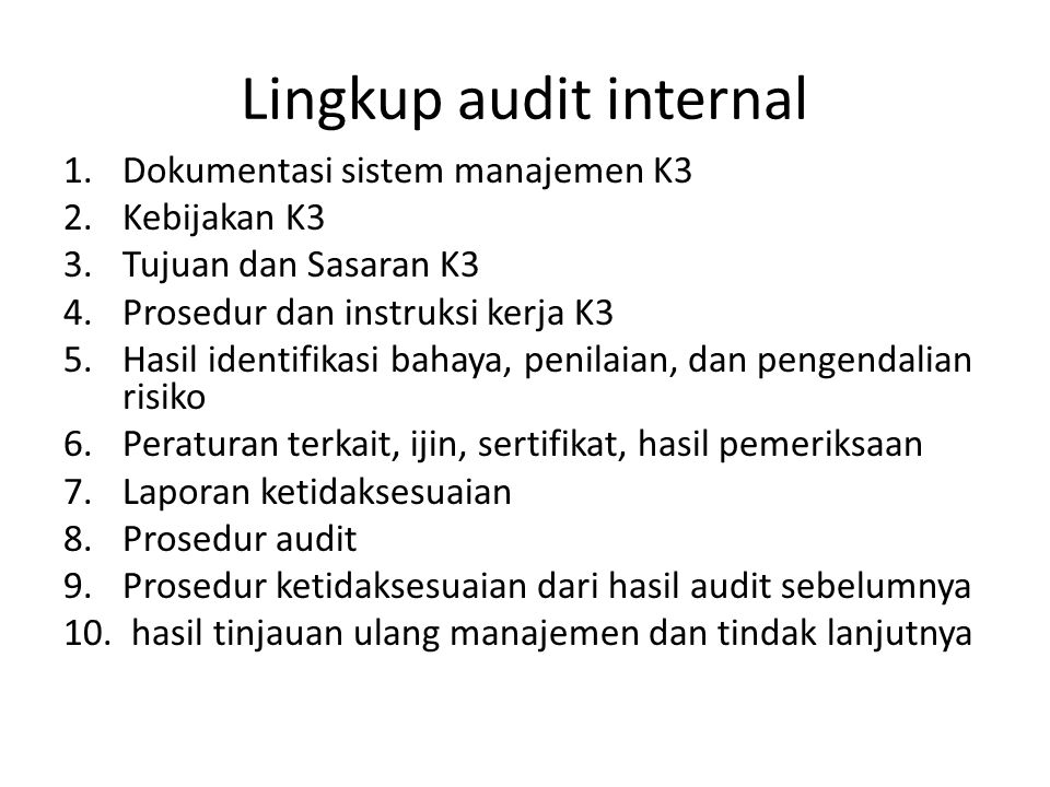 Internal Audit K3 Tjipto S Ppt Download