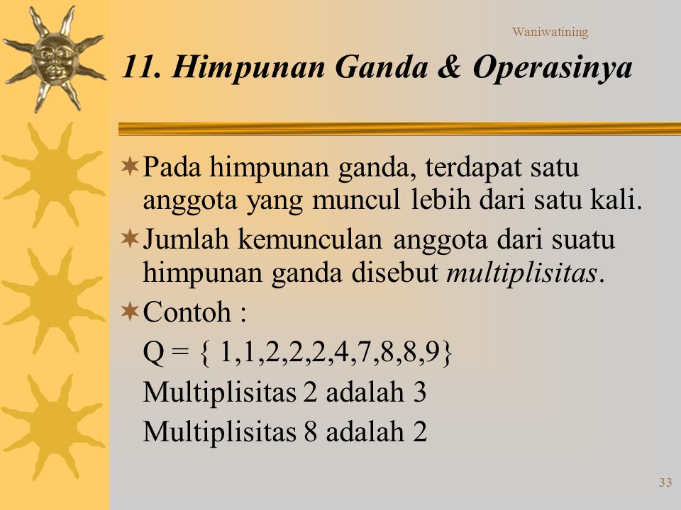 11. Himpunan Ganda & Operasinya