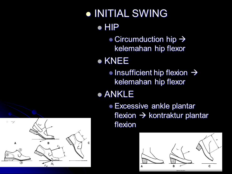 INITIAL SWING HIP KNEE ANKLE Circumduction hip  kelemahan hip flexor