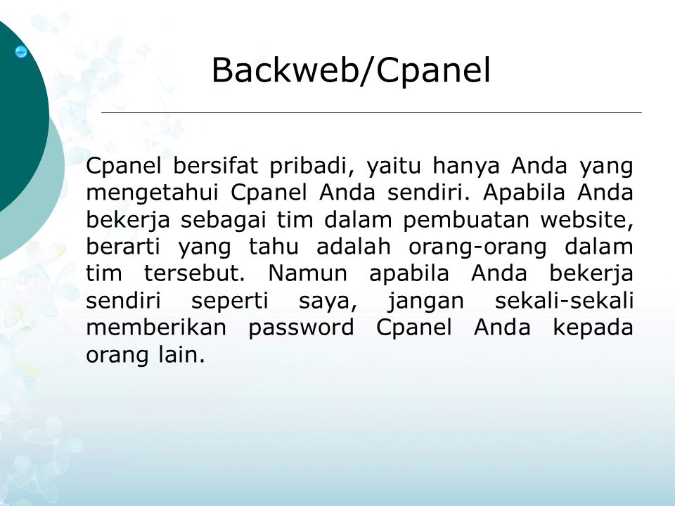Backweb/Cpanel