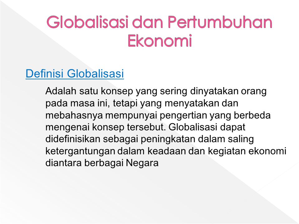 Globalisasi dan Pertumbuhan Ekonomi