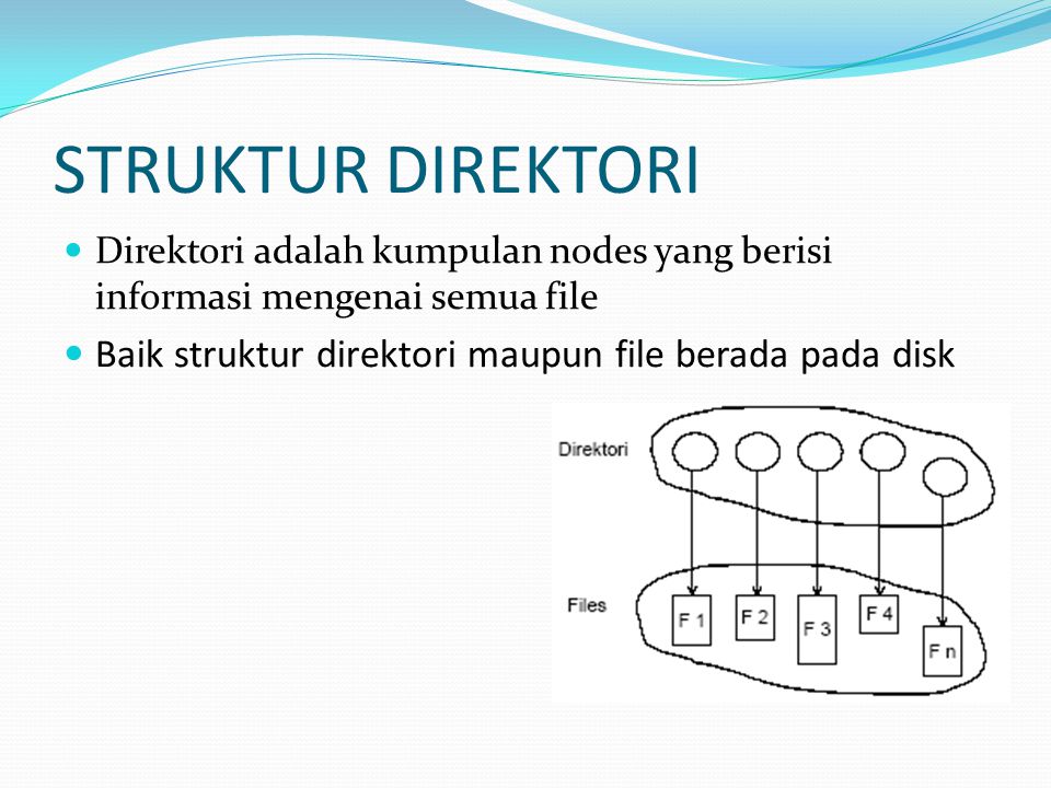 STRUKTUR DIREKTORI Direktori adalah kumpulan nodes yang berisi informasi mengenai semua file.