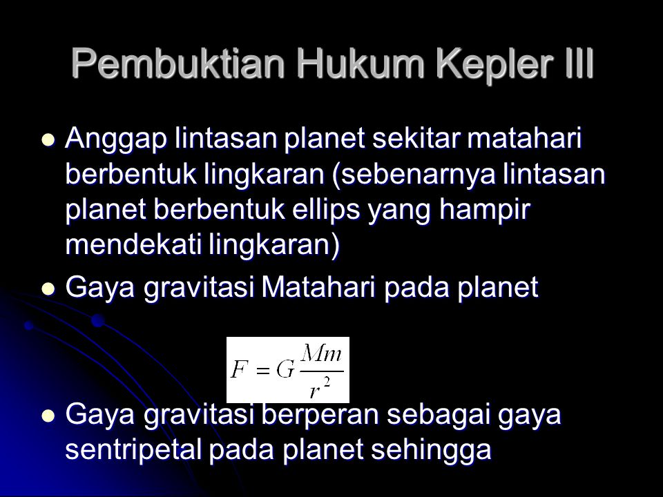 Pembuktian Hukum Kepler III