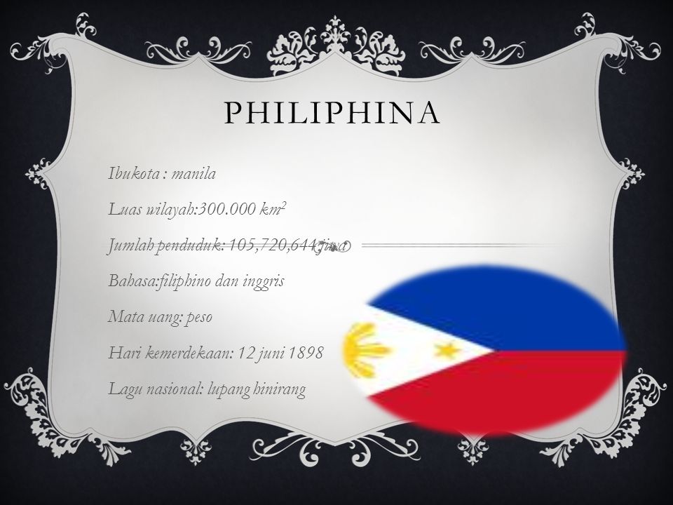 philiphina Ibukota : manila Luas wilayah: km2