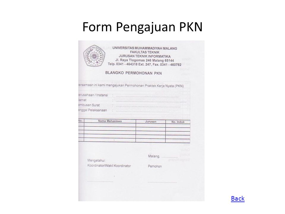 Form Pengajuan PKN Back