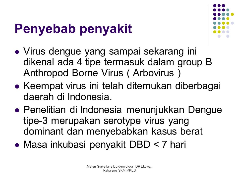 Materi Surveilans Epidemiologi DR Ekowati Rahajeng SKM MKES