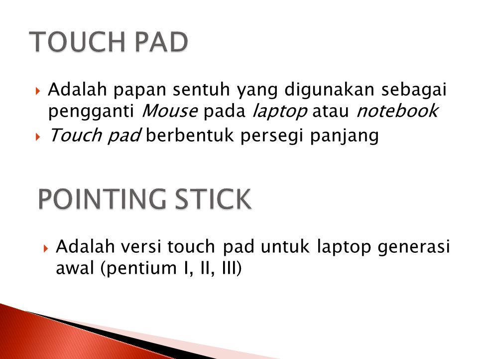 TOUCH PAD POINTING STICK