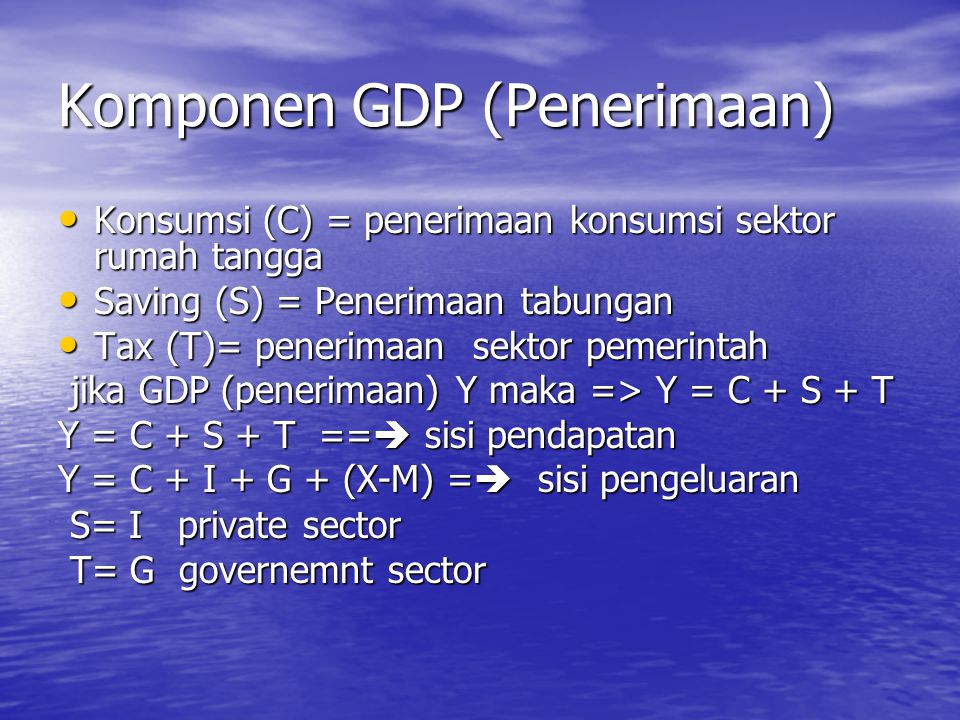 Komponen GDP (Penerimaan)