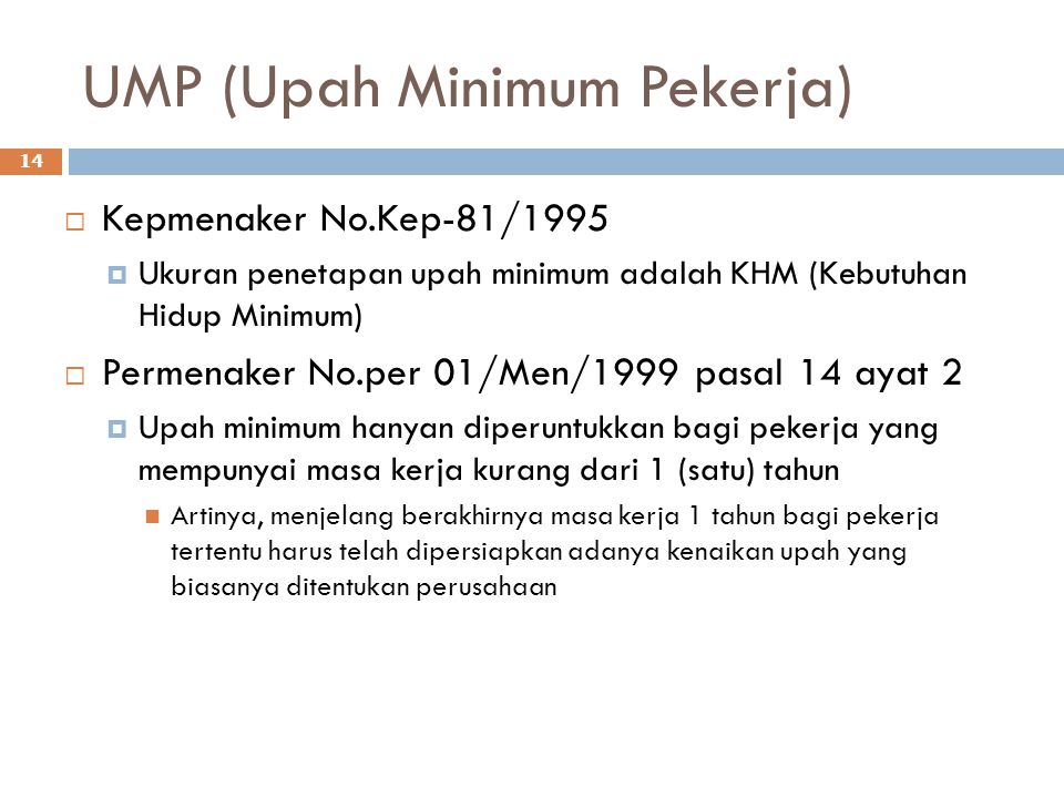 UMP (Upah Minimum Pekerja)