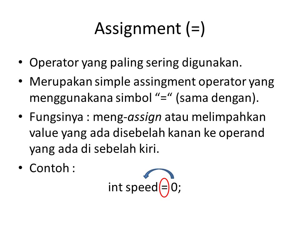 contoh operator assignment yaitu brainly