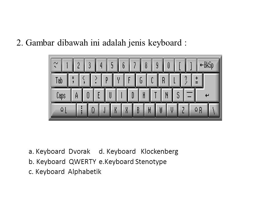 2. Gambar dibawah ini adalah jenis keyboard :