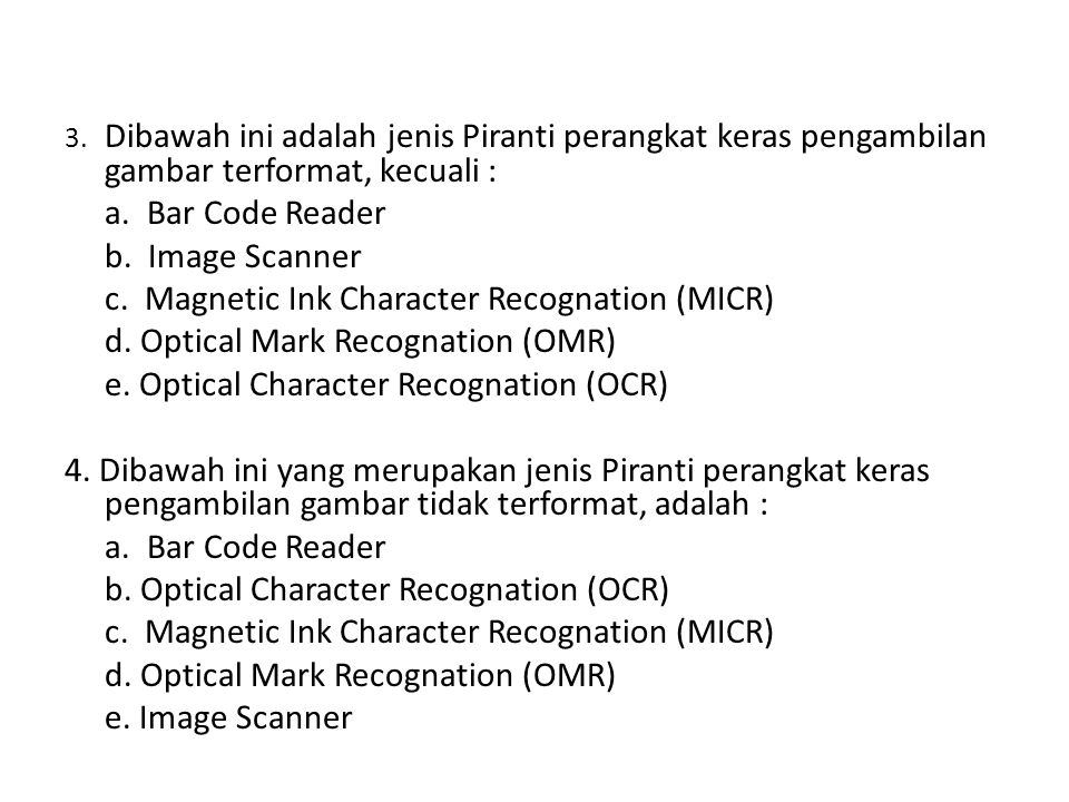 c. Magnetic Ink Character Recognation (MICR)