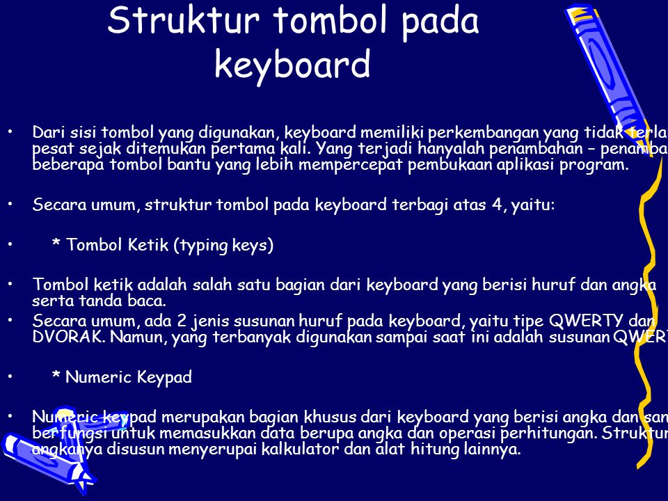 Struktur tombol pada keyboard