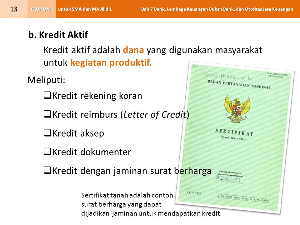Kredit reimburs (Letter of Credit) Kredit aksep Kredit dokumenter