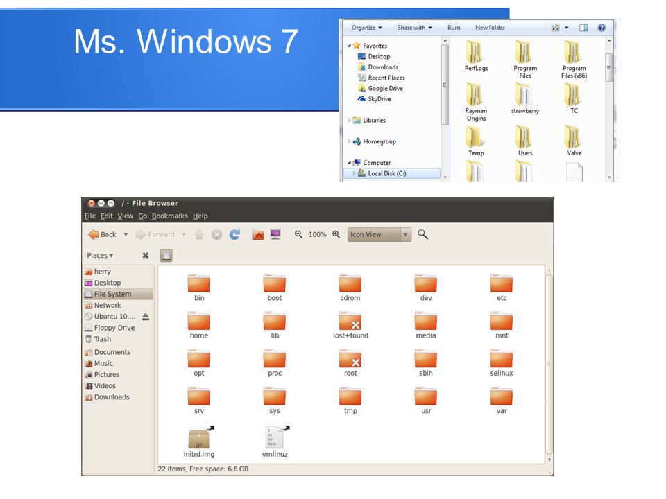 Ms. Windows 7 Ubuntu