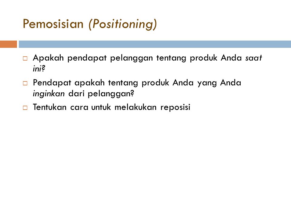 Pemosisian (Positioning)