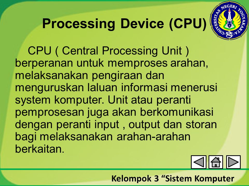 Processing Device (CPU)