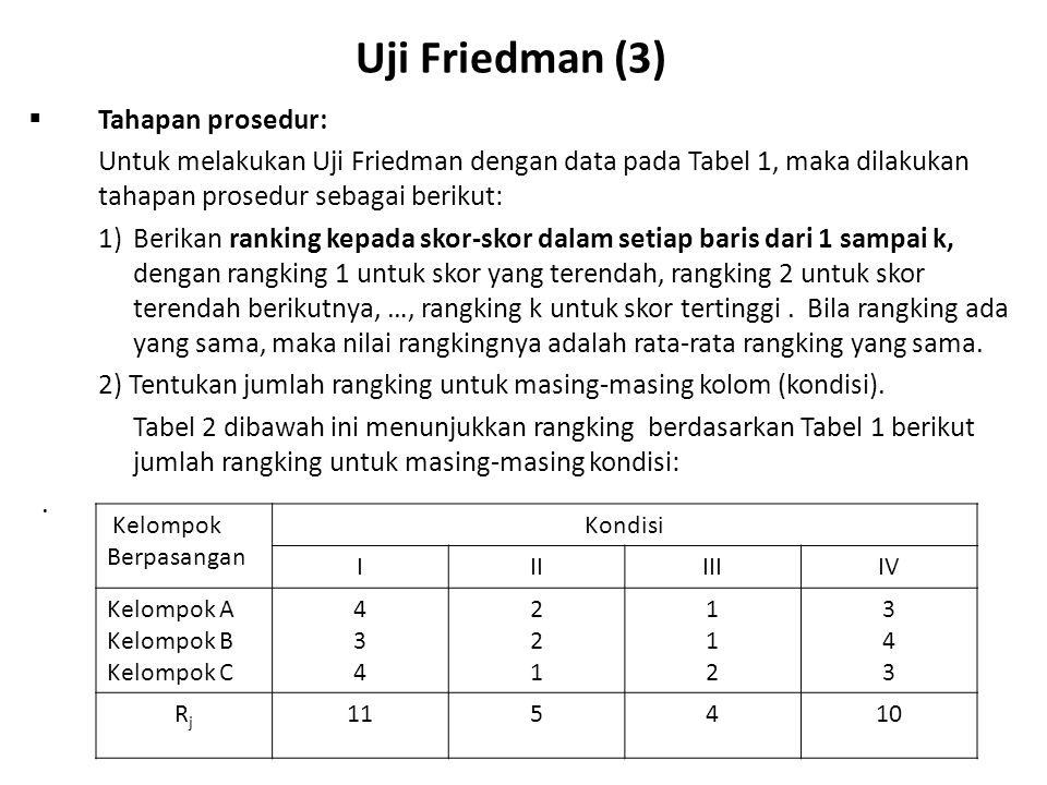 STATISTIK NONPARAMETRIK Kuliah 10: Uji K-Sampel Berhubungan: Uji ...