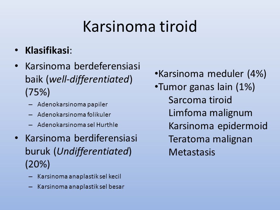 Karsinoma tiroid Klasifikasi: