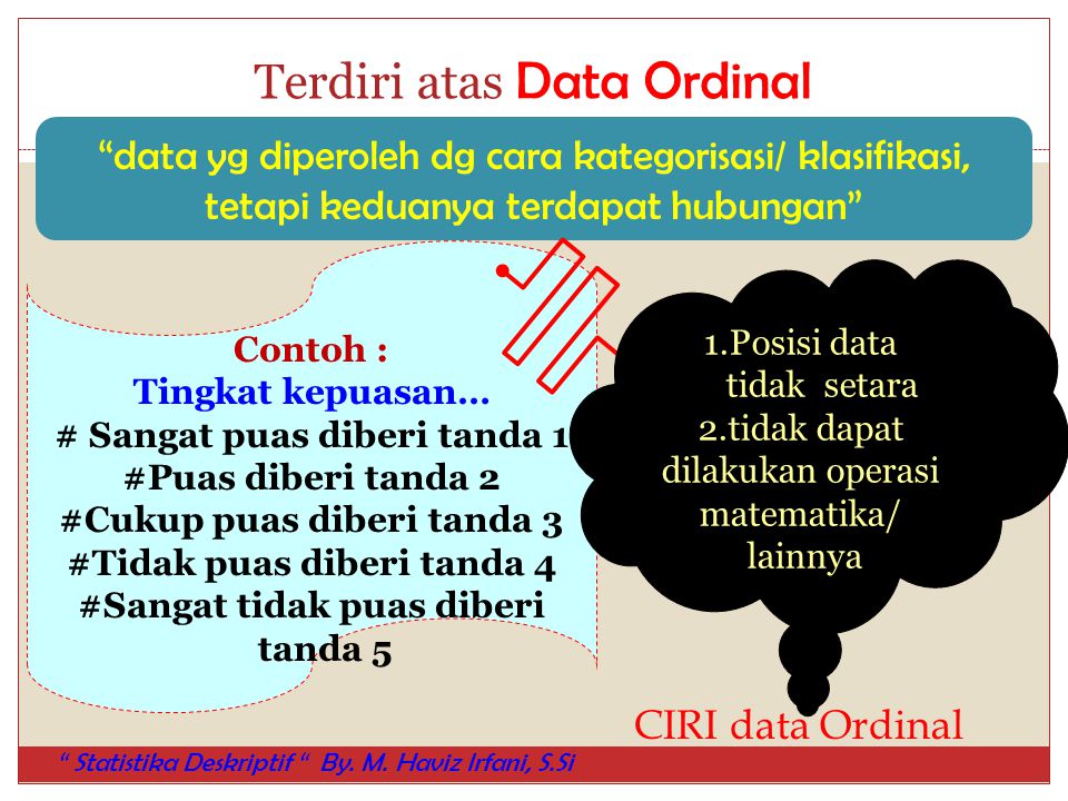Terdiri atas Data Ordinal