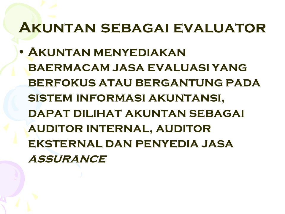 Akuntan sebagai evaluator