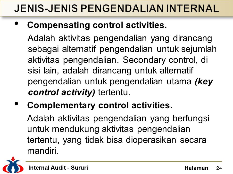JENIS-JENIS PENGENDALIAN INTERNAL