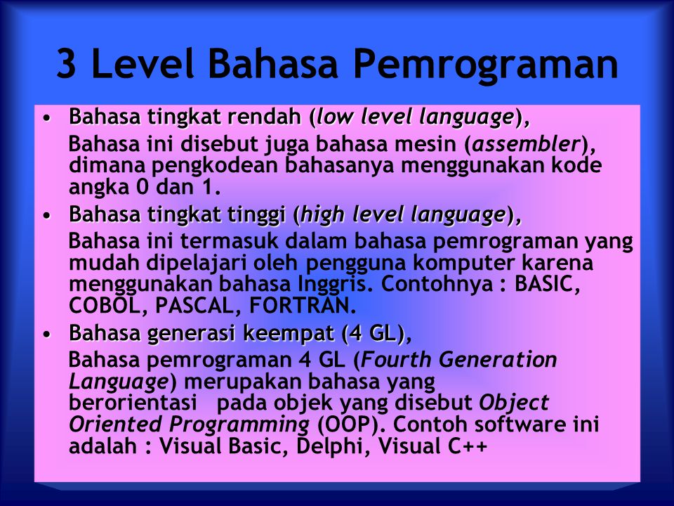 3 Level Bahasa Pemrograman