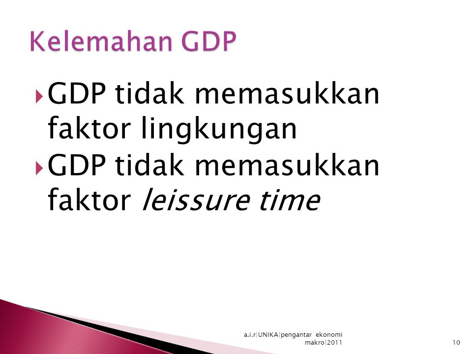 GDP tidak memasukkan faktor lingkungan