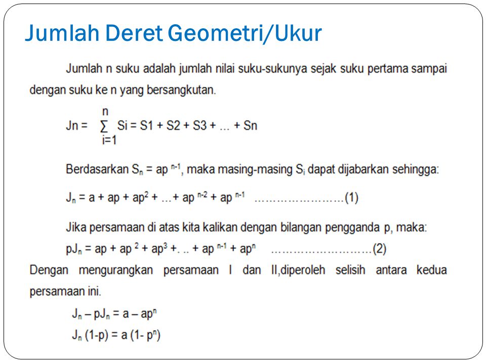 Jumlah Deret Geometri/Ukur