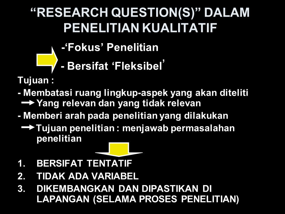 Tahapan Penelitian And Research Question Penelitian Kualitatif Ppt Download