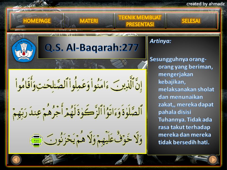 Q.S. Al-Baqarah:277