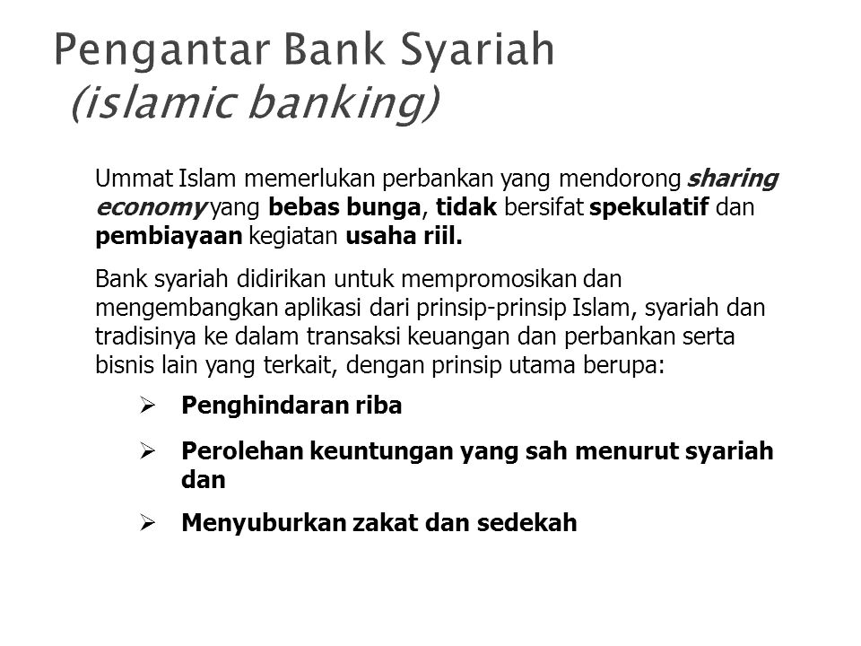 Pengantar Bank Syariah (islamic banking)