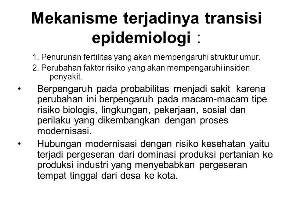 TRANSISI EPIDEMIOLOGI - ppt download