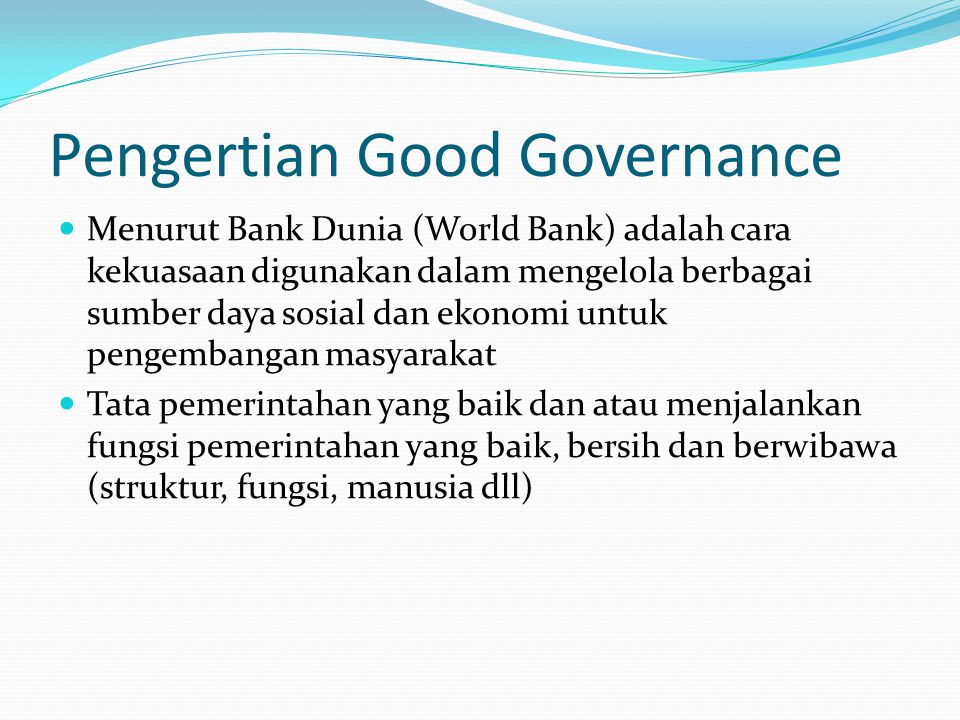 Pengertian Good Governance